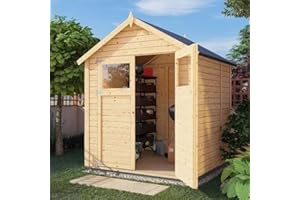 Alpholz Gerätehaus Alisha aus Fichten-Holz, Gartenhaus mit 14mm Wandstärke, Holzhaus inklusive Montagematerial, Geräteschuppen Größe: 202 x 191 cm, Satteldach