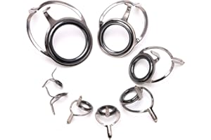 FOXCUP 8Pcs 6# - 30# Anelli per Occhi in Acciaio Inossidabile Guide per canne da Pesca