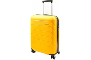 House Of Leather 8 Wheeled Spinner Hard Shell Luggage Hokkaido Black Burgundy Yellow Cabin Medium Large Set (Yellow, Cabin | 55x36x20/5cm)