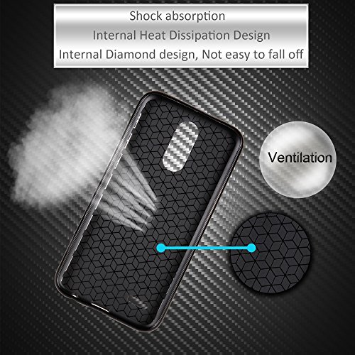 LG K10 2017 Funda  Voguecase TPU protectora  Fibra de carbon-dorado  Silicona Funda Tapa Case Cover con Absorcion de Impactos y Anti-Aranazos Espalda Movil Celular Carcasa  Gratis aguja de la pantalla stylus universales