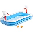 Bestway Family Paddling Pool Inflatable Swimming Pool with Basketball Game, Above Ground Pool For Kids and Adults, Outdoor Garden Pool