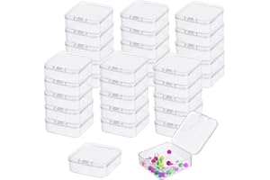 GZkushi 30 cajas de almacenamiento pequeñas, de plástico con tapa para objetos pequeños y otros proyectos de manualidades, 55 x 55 x 20 mm