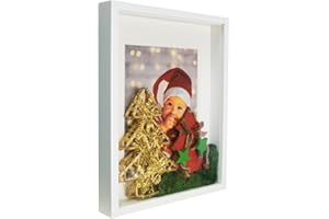 BD ART Box - Marco de objetos, 30 x 40 cm, cuadrado blanco para rellenar, más profundo para objetos, suvenirs 3 cm, para colgar en la pared o en la oficina