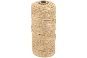 Hilpaty Cuerda de Yute Natural 3mm 100M Cordel Bramante para Jardinería, Decoración, Embalaje, Bricolaje, Floristería