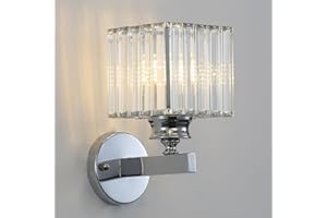 SXTIGER Nowoczesna kryształowa lampa ścienna, E27 srebrna kryształowa lampa ścienna, do sypialni nocnej korytarz do jadalni oświetlenie (srebrny kwadrat)