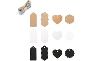 NOTHERS Geschenk Anhänger 60stk,Kraftpapier Anhänger, Anhänger aus Kraftpapier, 60 Stück Geschenkanhänger-Etikett Kraftpapier-Anhängerkarte, Hochzeitsgeschenk mit Seil