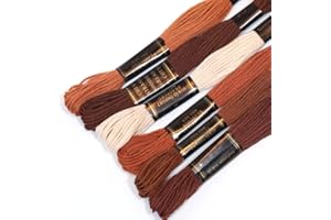 CRAFT&CO 100% Cotton Embroidery Thread Floss Bundle, Pack of 6 in Shades of Brown (Other Shades Available). Ideal for Cross Stitch, Embroidery, Friendship Bracelets & Children's Crafts