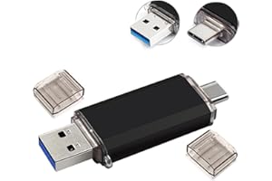 RTINLE USB C Memory Stick 64GB, USB 3.0 Type C Dual OTG Flash Drive, Memory Stick for USB-C Smartphones,Tablets, Samsung Galaxy S8, S8 Plus, Note 8, Black