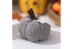 JUCHRZEY Gehäkelte Kürbisse, Dekoration, handgefertigt, gestrickt, Kürbis-Dekor, Herbst, künstlicher Kürbis for Halloween, Erntedankfest