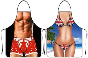 Anzhee Sexy BBQ Apron Creative Cooking Apron Kitchen Apron Barbecue Apron Funny Motif Apron Bib Apron for Men Women Party Costume Funny Apron for Friend Women Men Novelty Funny Apron Gift