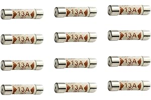 13amp Fuse Pack DEALONIC® 12 × BS1362 Ceramic 13amp Fuses for UK Mains Plugs & Fused Spurs Household Domestic 3 Pin Plug Fuse Replacements 13 Amp Cartidge for UK Main Electrical Appliances