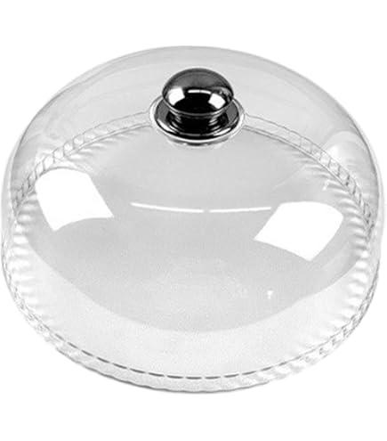Cloche à Gâteau Transparente En PP - Diamètre 24.8 Cm, Hauteur 10 Cm, Avec Poignée