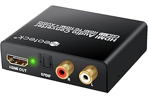 Neoteck HDMI Audio Extractor 4K 2160P HDMI to Optical Spdif Toslink Converter + HDMI Video Adapter Splitter DAC HD Digital to Stereo R/L for Blu-ray DVD Player One SKY HD box PS3 PS4