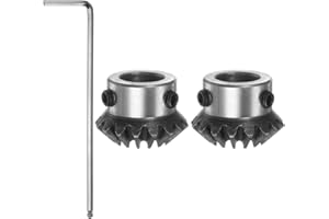 sourcing map 2Stk Kegelrad 1.5M 16 Zähne 12mm Welle Loch 1:1 Kegelförmig Kegelrad Ritzel 45# Stahl 1.5 Modul 90° Lenkrad mit M5 Befestigungsloch für Hardware Mechanische Drehung