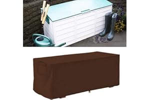 Wakects Coperchio della Scatola del Ponte, Coperture Robuste Impermeabili Scatola del Ponte Esterno Copertura Protettiva dei Banchi di Stoccaggio, 123 x 62 x 55 cm(caffè)