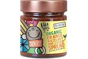Fabalous Pâte à Tartiner au Chocolat à l'Orange Biologique (Tartinade de Pois Chiches, Noisettes et Cacao) Vegan, Sans produits laitiers, Sans huile de palme, Moins de sucre, Plus de protéines 200g