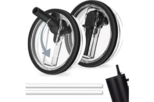 HEYIDAMAI Stanley cup Deckel, 2 Stück Ersatzdeckel für 40oz Becher mit 2 Trinkhalmen, Wiederverwendbarer Auslaufsichere und Staubdichte Tumbler Stanley Deckel