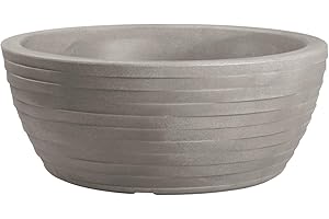 Tecnokit Nicoli - Jarrón de cubo Thetis Elegance, efecto 3D constulado, de resina, diámetro de 30 cm 40 cm, para interior exterior (40 cm de diámetro, ceniza)