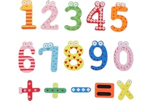 ABOOFAN Magneti Numerici in Legno Per Lavagna Magnetica 15 Pezzi Giocattolo Educativo Per Bambini, Decorazioni Per Frigorifero Adatti a Scuole E Asili Sicuri Ed Ecologici