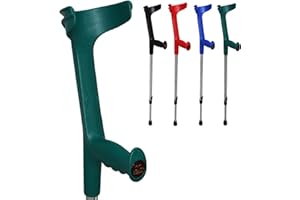 HEALTH MEDICAL FAB Stampelle Ortopediche Regolabili in altezza (2 unità) Made in Italy in Vari Colori Ultraleggere, Stampelle Canadesi, Stampelle antiscivolo (VERDE)