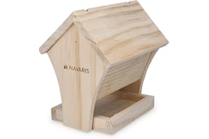 Navaris Casa de Madera para pájaros - Nido para Colgar en un árbol para Todo Tipo de Especies - Caseta con comedero - De Bricolaje DIY