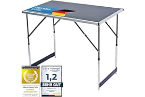 ‎GOODS+GADGETS GOODS+GADGETS Klappbarer Multifunktionstisch Mehrzwecktisch Campingtisch Klapptisch Markttisch höhenverstellbarer Tapeziertisch Beistelltisch zum Campen im Garten für Festivalls Märkte und mehr