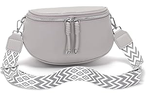 Atgbiem Bauchtasche Damen Grau Crossbody Bag Damen Klein Umhängetasche Damen Handtasche Veganes Leder Bags for Women