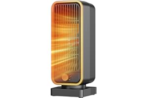 Heizlüfter Klein Energiesparend - 900W Leiser Elektrischer PTC Keramik, 3-Gang heizgeräte, Heater Überhitzungs Und Kippschutz, Elektroheizung für Räume Schlafzimmer