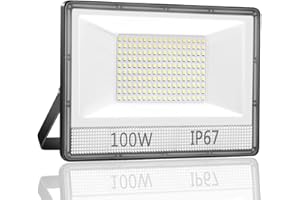 ANNIFUNLY Faretto LED da Esterno 100W, Faro LED da Esterno 10000LM,IP67 Impermeabile Faretto da esterno,7000K Faro led Esterno Super Luminoso Faretti LED,Luce di Sicurezza per Giardino,Patio, Cortile, Terrazza