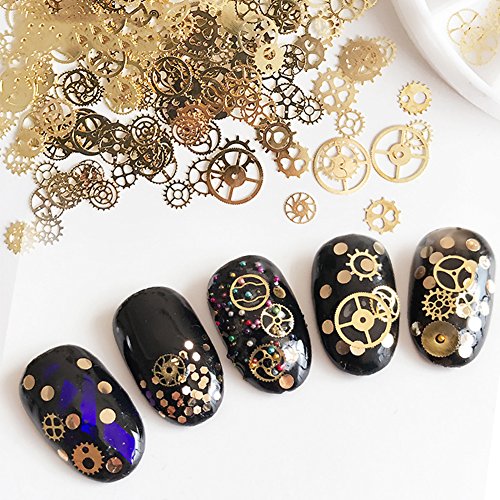 Blue Vessel Ultra-dünnen 3D Nail Art Deko Bronze Zeit Rad Steam Punk-Maniküre
