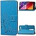 Produktbild Asus ZenFone 2 ZE551ML Hülle, Asus ZenFone 2 ZE551ML Case,Cozy Hut Lucky Clover Muster Kunstleder Ledertasche Schutzhülle Case Tasche Cover Tasche for Asus ZenFone 2 ZE551ML, Bunte Retro Muster Druck Buch-Stil Bookstyle Flip Magnetverschluss Brieftasche Geldbörse Wallet Kreditkarte ID Card Slots PU Leder Beschützer Haut Schutzfolie Schutzhüllen Case Tasche Hülle Etui Schale Ständer Hülle Case mit Weich TPU Innere Hülle Case für Asus ZenFone 2 ZE551ML 5.5 Zoll - Blau-Klee