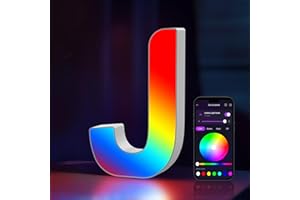 COLWINKU Light Up Letters USB Powered, LED Marquee Letters Color Changing, Alphabet Light Up Sign, APP Control, Gifts for Girls, Women, Birthday, Party, Wedding, Christmas, Valentine, Wall, Table Decor - J