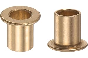 QUARKZMAN 2pz Flangia Cuscinetto Manicotto 8mm Alesaggio x 10mm OD x 15mm Lunghezza x 1,2mm Flangia Spessore, Bronzo Boccola Autolubrificante Boccole Manicotto per Attrezzature Industriali