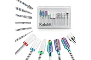 13 st nagelborrbits hårdmetall Efile nagelbits-set för nagelband | 3/32” Borrbits av diamantkeramik för nagelteknik, tvåvägsrotation, avtagningsbitar för nagelvård och vård av fötter