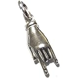 pendolo Corna placcato oro bianco in argento 925‰ cm1,5