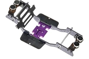 RampCrab Carbon Fiber Chassis Kit for SCX24, 7° Angled Skid, LCG Chassis Kit for Axial SCX24 C10, JLU, Bronco, Deadbolt, Purple