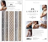 Liberty Tattoos Metallic Temporary Gold Silver Body Art Transfer Temporary Stickers