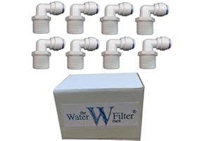 THE WATER FILTER MEN Lot de 8 raccords coudés 1/4" pour ouverture 1/4” filtre à eau à osmose inverse