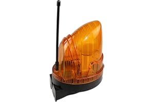 KASER Lampeggiante Cancello 220V Universale con Antenna 433.92Mhz Lampeggiatore a Led AC/DC 12V – 265V Largo Tensione, Impermeabile completo di Supporto a Muro