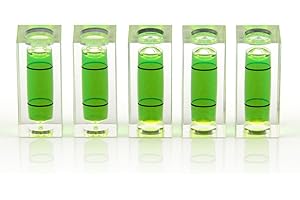 VOBOR Mini Livella Bolla, 5 Pezzi 15 × 15 × 40 MM Piccola Bolla Livella d'Aria Quadrato, Spirit Level per Macchina Fotografica, Camper e Roulotte