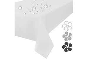 Plumeri Tischdecke Weiß abwashbare Lotuseffekt bü̱gelfrei Tischtuch Tischdekoration Tafeltuch (Weiß 140x240)