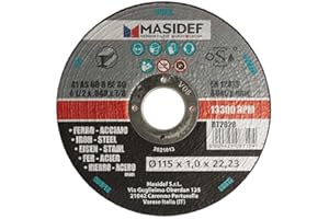MASIDEF MEMBER OF THE WüRTH GROUP Disco da Taglio, Misura Ø 115 x 1,0 mm, Per Acciaio e Ferro, Confezione da 1 pezzo, Grigio