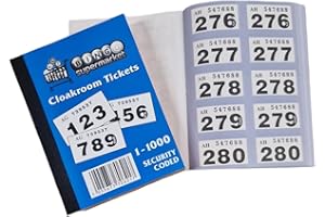 Bingosupermarket Raffle Tickets 1-1000 Cloakroom Tickets - Assorted Colours bordered. (Lilac)