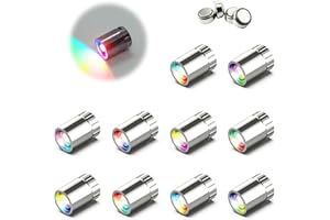 SUZEYAR 10 Pack Small Spotlight Battery Operated LED Lights, Warm White LED Wireless Miniature Spot Light for Artwork Painting,Jewelry Showcase Display,Closet,DIY Hand Craft (Multicolor Changing)