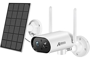 ANRAN WiFi Zewnętrzna Kamera Słoneczna, 1080P Bezprzewodowy akumulator Kamera z Panelem Słonecznym, Dwukierunkowy Dźwięk, detektor ruchu PIR, noktowizor 15M, WiFi 2,4 GHz, S02 biały