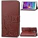 Produktbild Samsung Galaxy Note 4(2014)/N910 Hülle ,Leder PU Leder Hülle Flip Hülle Case Bookstyle Cover Schale Stand Ständer Etui Karten Slot Schutzhülle Tasche Wallet Case Leder Wallet Tasche Brieftasche Schutzhülle Schmetterling Muster Pour Samsung Galaxy Note 4(2014) /N910 5,7 Zoll [Blume,Braun]