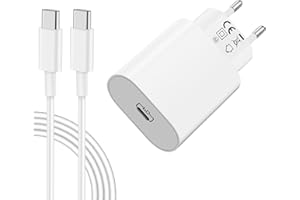 MatauMahi Ładowarka USB C 20W z Kablem USB C 3m, Kompatybilny z Telefonów (iPhone 15, Samsung Galaxy, Google Pixel), Tabletów itp. z USB typu C, Zasilacz i Kabel, Szybka Ładowarka z PD, Wtyczka USB C