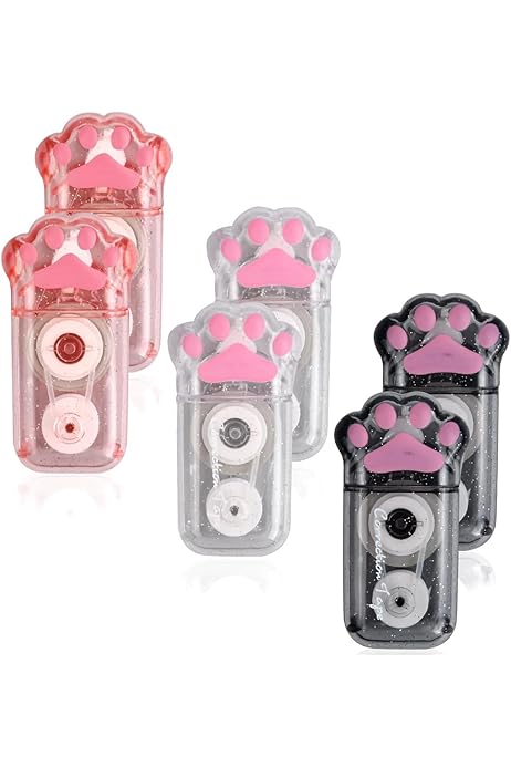 Correttore A Nastro A Forma Di Zampa Di Gatto - 3 Pezzi, 6m X 5mm - Kawaii Per Scuola E Ufficio - Foto 4