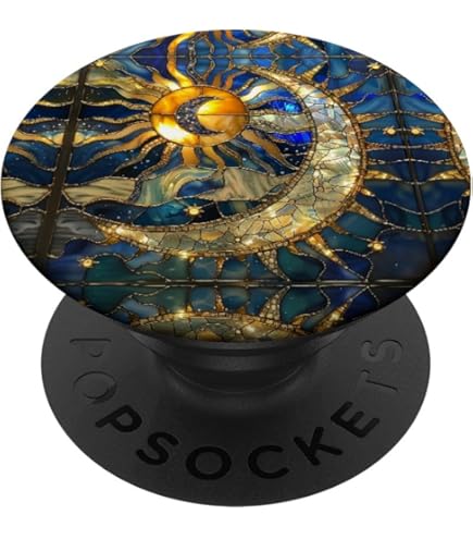 Moon And Sun Celestial Illustration PopSockets PopWallet For MagSafe