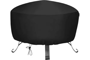 TFUFR FENSHIJIE Feuerstelle Abdeckung, Feuerstellenabdeckungen Rund mit Kordelzug, Feuerstelle für Abdeckung Wasserdicht Oxford-Stoff, Abdeckung für Gartenmöbel , Schutzhülle für Herd (Dia.85 x 40 cm)